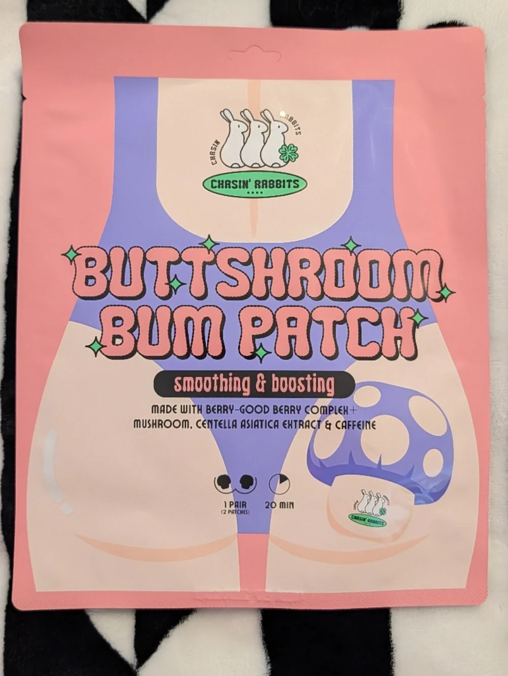 🍄 👽 Alien Plush Sleep Mask + Mushroom Buttshroom Bum Patch Fun Bundle 🆕